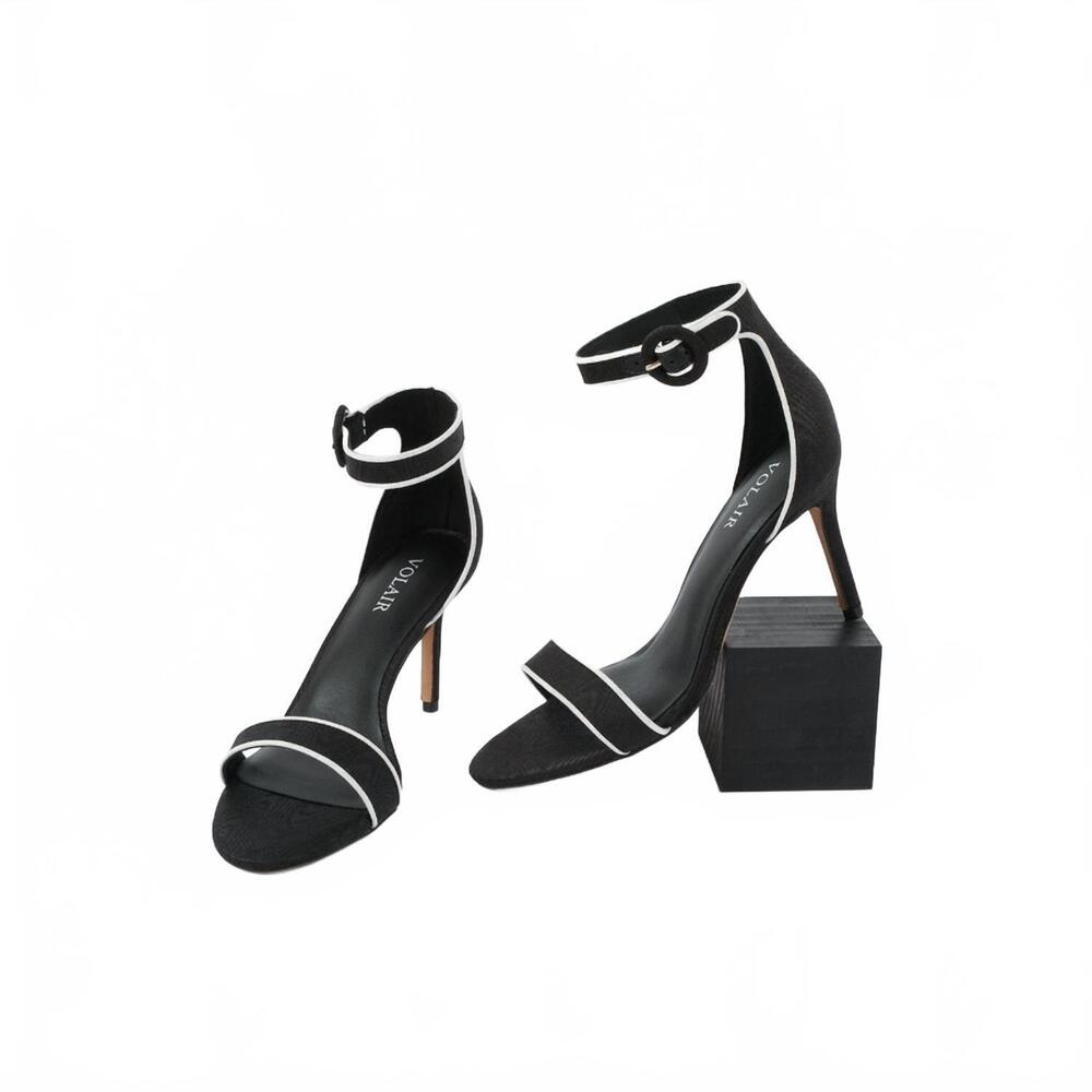NEW VOLAIR women's sustainable cushioned sporty strap stiletto heel in black